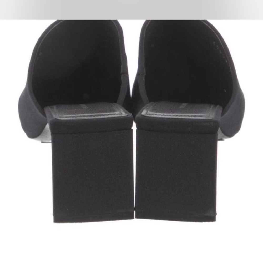 Balenciaga Black Mules with Silver Logo Accent - Picture 4 of 5